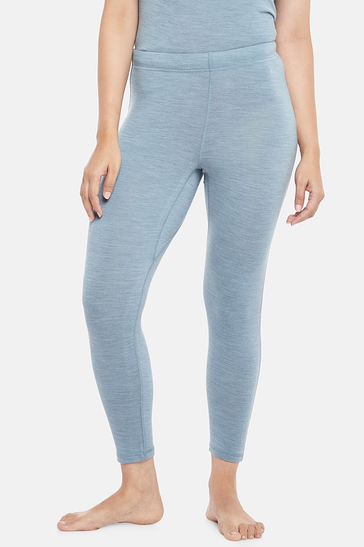 Sky Blue Merino Wool Bamboo Thermal Leggings | Women 